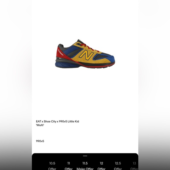 RARE New Balance 990 V5 x Shoe City x EAT Toddler Sneakers-  SZ 11 C - Picture 16 of 16